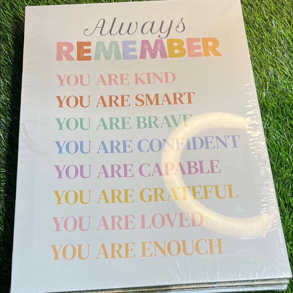 Always Remember Inspirational Wall Art - Pastel Rainbow Text Bundle of Three pic